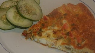 Spanish Frittata With Olives, Onions and Tomatoes