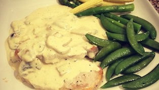 Pork Loin Steaks With Creamy Mushroom Sauce!