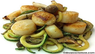 Pan-Seared Scallops on a Bed of Zucchini Noodles