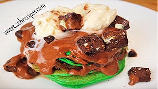 Mint Chocolate Chip Protein Pancakes