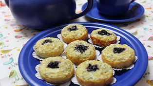 Mini Blackberry Protein Muffins